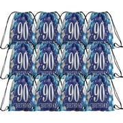 24 Pieces 90th Candy Drawstring Bag, Drawstring Goodie Favor Bags for Birthday Party Decorations (F)